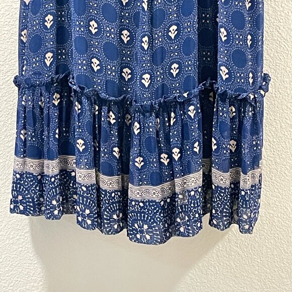 NWT ANTHROPOLOGIE MAEVE Flutter Sleeve Shirred Open Back Mini Dress Navy Size 2X - Picture 5 of 16